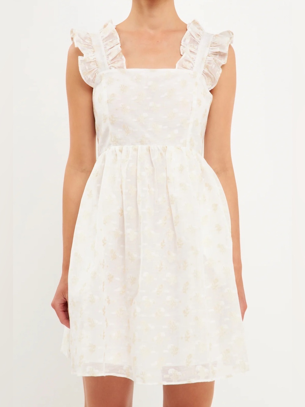 English Factory Floral Embroidery Organza Mini Dress NWT Large romantic Rush